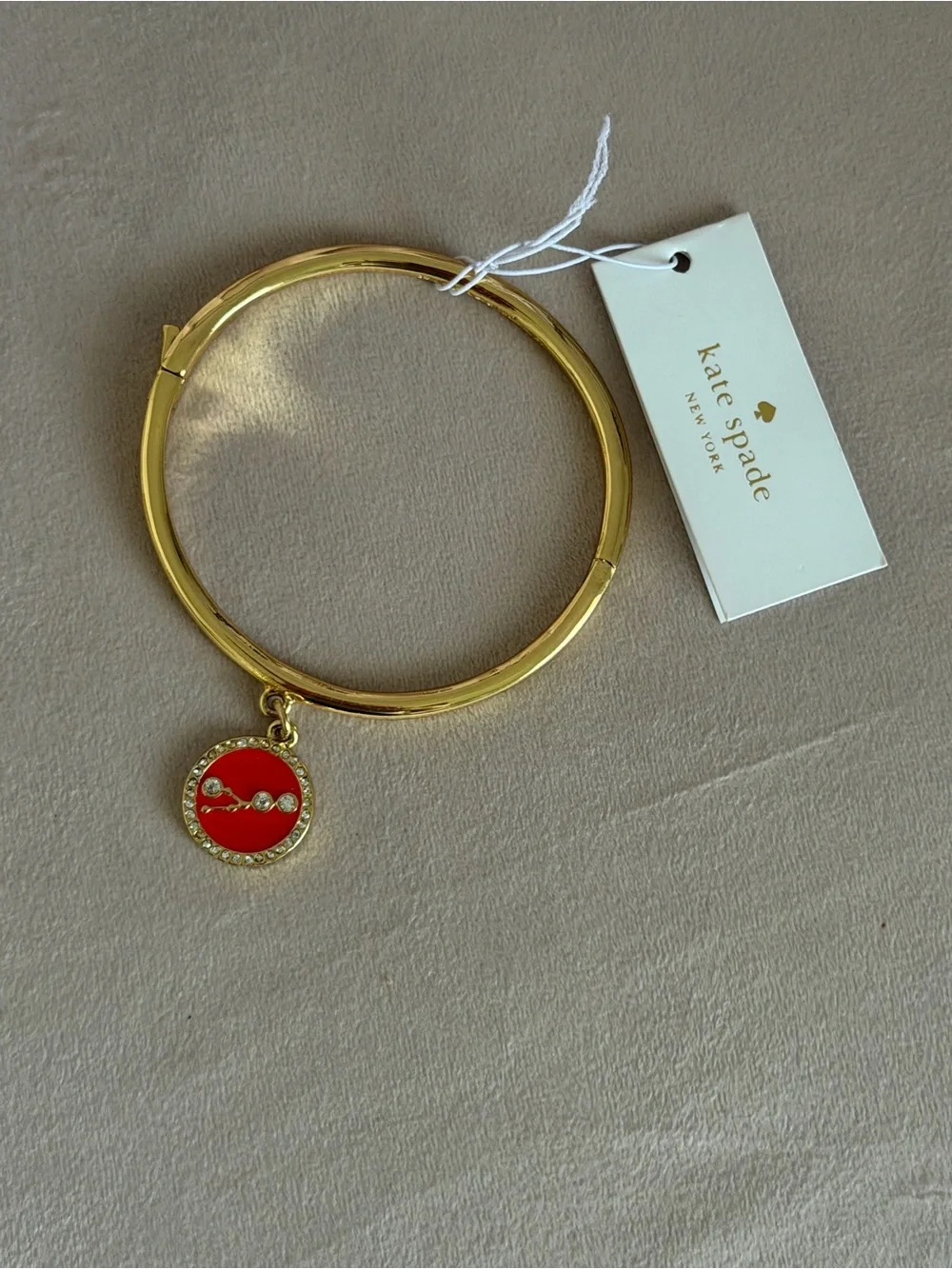 NWT Kate Spade WBRUB459 In The Stars Red & Gold Taurus ♉️